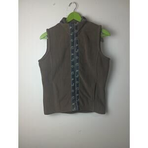 Bit & Bridle Women's Western Vest Fleece Brown Hat Boot Print Medium Festival